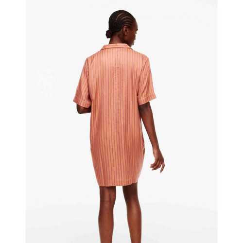 Haut de pyjama - Chemise Longue à manches courtes - Orange Femilet  - ANNA en viscose Caracos