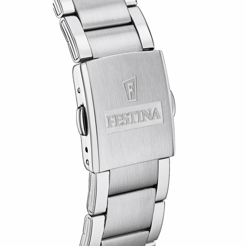 Montre Festina F20343-7 - Chrono Timeless acier quartz cadran bleu et bracelet acier Festina