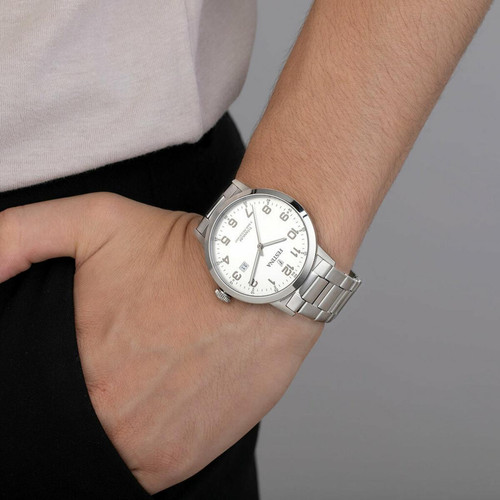 Montre Festina F20435-1 -  Dateur quartz cadran blanc et bracelet titane Homme Montre Homme