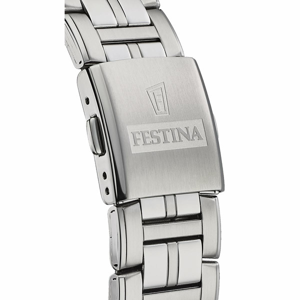 Montre Festina F20445-1 - Multifonction acier quartz cadran blanc compteurs bleus et bracelet acier Festina