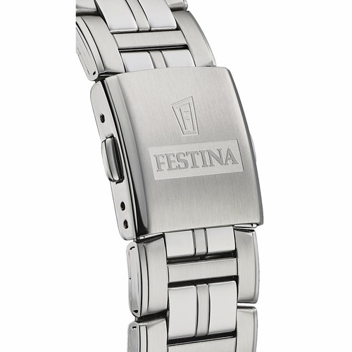 Montre Festina F20445-5 - Multifonction acier quartz cadran bleu index roses et bracelet acier Festina