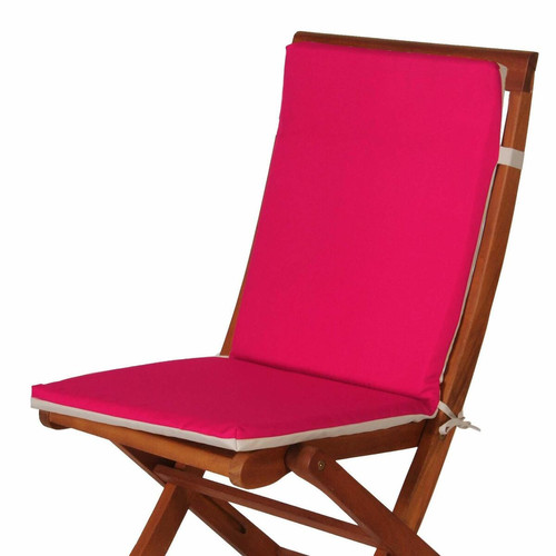 Galette de chaise OUTDOOR rose en polyester framboise  Rose Becquet Linge de maison