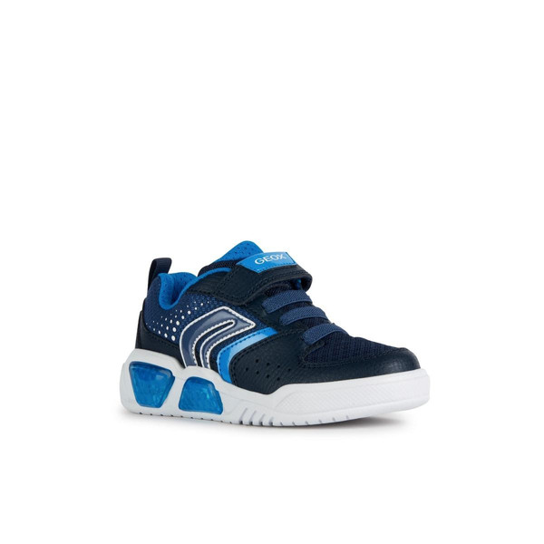 Sneakers garcon J ILLUMINUS BOY - Bleu Marine/Blanc Pâle en tissu Geox