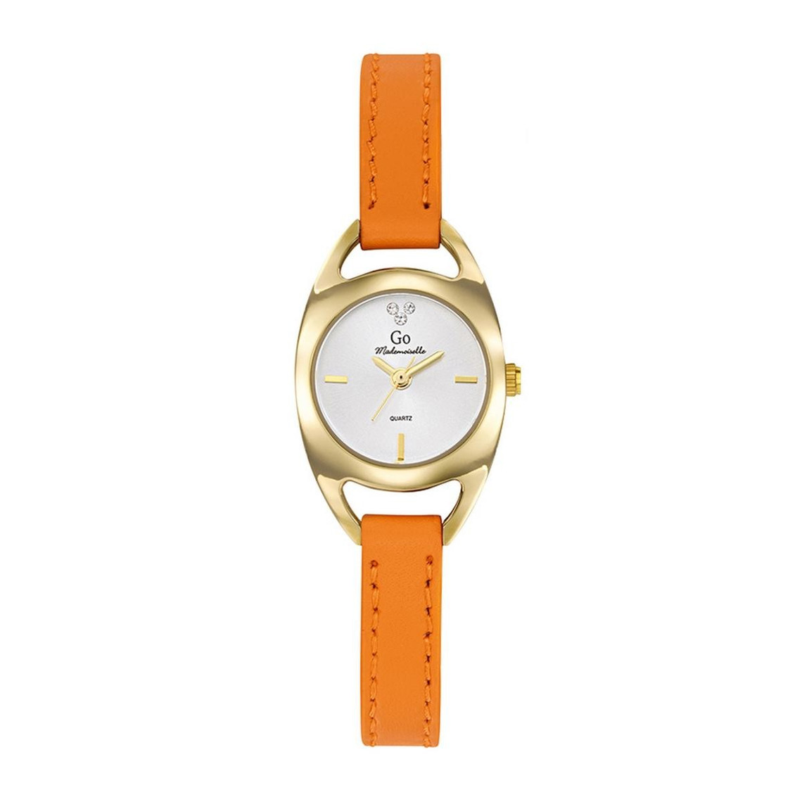 montre pour femme 699376 avec bracelet en cuir orange