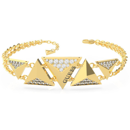 Guess Bijoux - GUESS EXPLOSION Guess Bijoux - Bracelet acier doré triangle et cristaux de Swarovski - Promo Bijoux Soldes