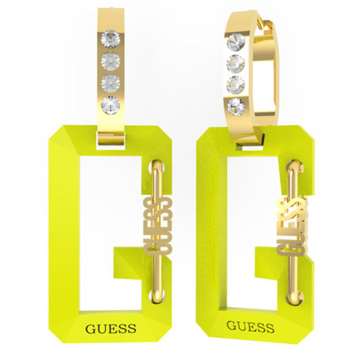 Guess Bijoux - Boucles d'Oreilles acier doré G jaune et cristaux de Swarovski G SNAP - Guess Bijoux  - Guess Bijoux