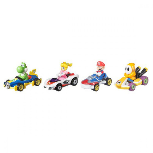 Hasbro - Hot Wheels - Coffret de 4 véhicules Mario Kart 