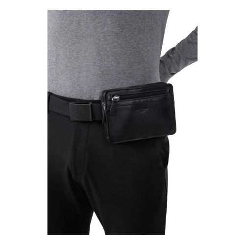 Pochette ceinture - Cuir de vachette - Noir - Soft Sac