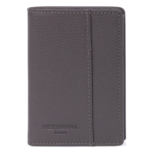 Porte-cartes Stop RFID Cuir DUO Taupe Fabe Taupe Hexagona LES ESSENTIELS HOMME