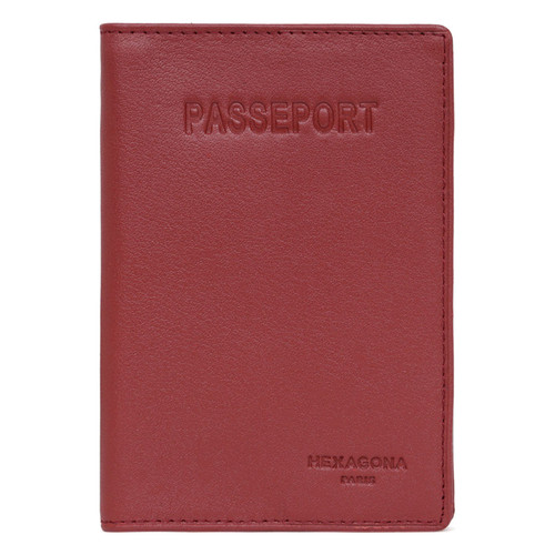 Porte-passeport Cuir SOFT Rouge Rouge Hexagona LES ESSENTIELS HOMME