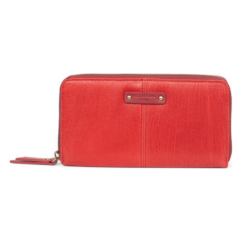 Portefeuille long Stop RFID Cuir AMBROISE Rouge Rouge Hexagona Mode femme