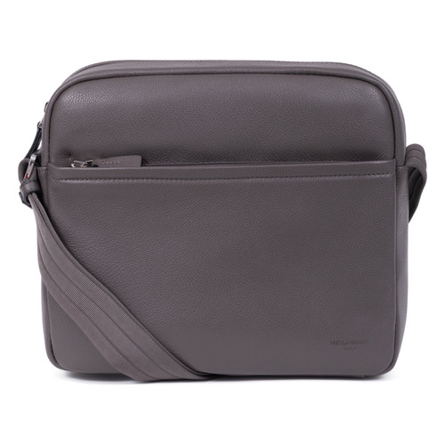 Sac reporter tablette Cuir DUO Taupe Taupe Hexagona LES ESSENTIELS HOMME