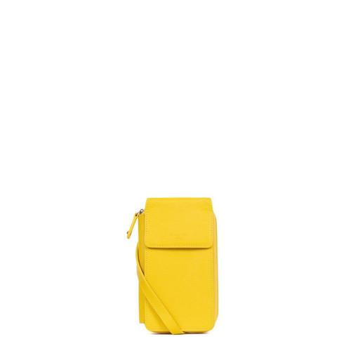 Hexagona - Pochette téléphone avec portefeuille jaune - Petite maroquinerie  femme