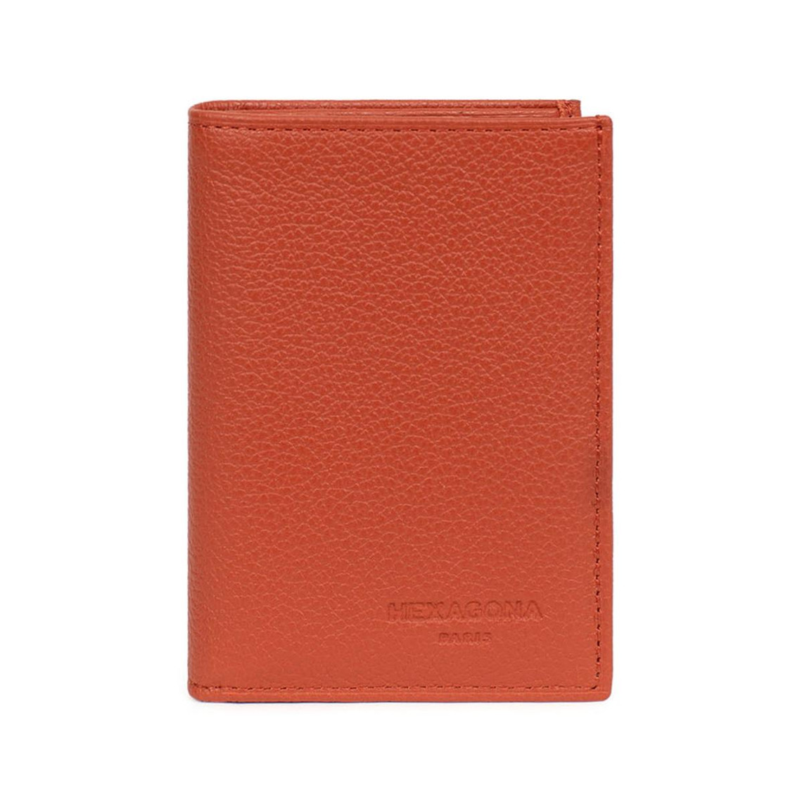 porte-cartes cuir confort orange