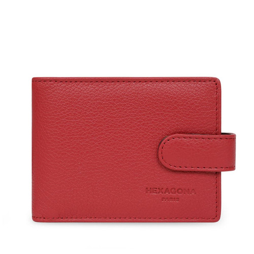 Hexagona - Porte-cartes rouge foncé - Sac, ceinture, porte-feuille femme