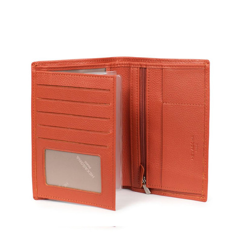 Hexagona - Portefeuille européen Cuir CONFORT Orange Zadie - Sac, ceinture, porte-feuille femme