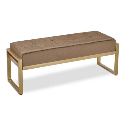 3S. x Home - Banquette EDISON Velours Camel Pieds Or - Chaise, tabouret, banc