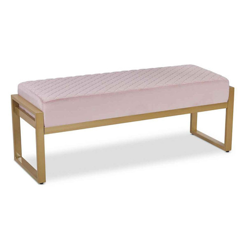 3S. x Home - Banquette MADISON Velours Rose Pieds Or - Chaise, tabouret, banc