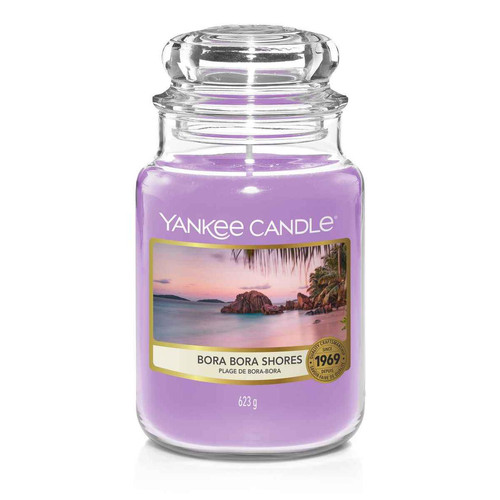 Yankee Candle Bougie - Bougie Grand Modèle Bora Bora Shores - Yankee candle bougie deco