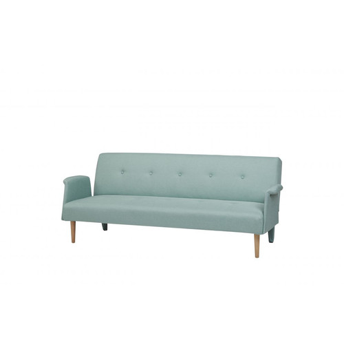 3S. x Home - Canapé Convertible en Tissu DARNO Turquoise - Le salon