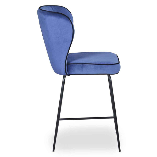 Chaise de bar ELSA Velours Bleu 3S. x Home