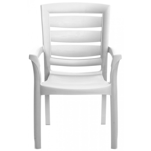 3S. x Home - Chaise De Jardin Avec Accoudoirs Maxi Amazon Blanc - Promo Meuble & Déco