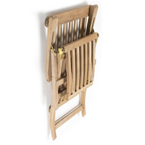Chaise longue de jardin HARRIS en bois teck Beige MACABANE Meuble & Déco