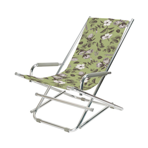La Chaise Longue - Chaise Longue Flower Power Verte Aluminium - Promo Le Jardin Design
