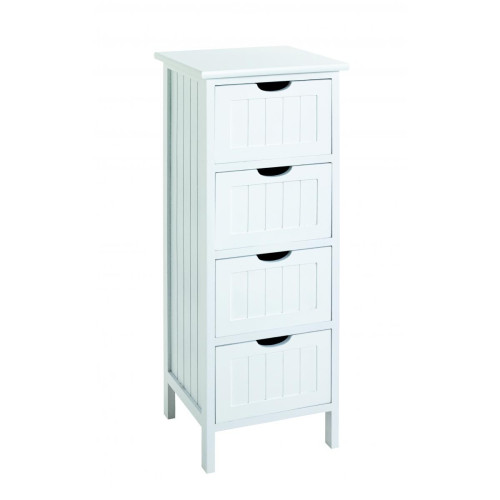 3S. x Home - Commode 4 Tiroirs Blanc - Commode