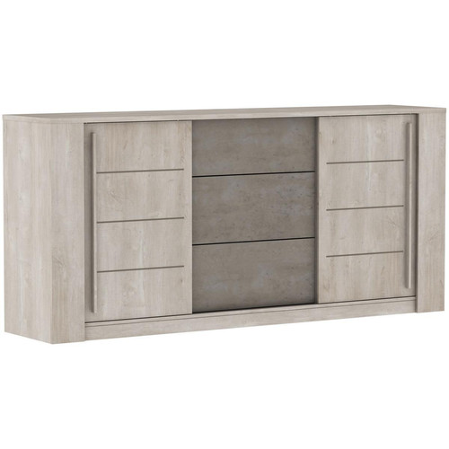 3S. x Home - Enfilade 3 Tiroirs 2 Portes Coulissante Antibes - Mobilier Deco