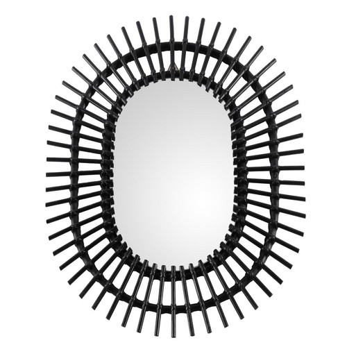 3S. x Home - Miroir Rotin Noir OCEAN - Miroirs Design