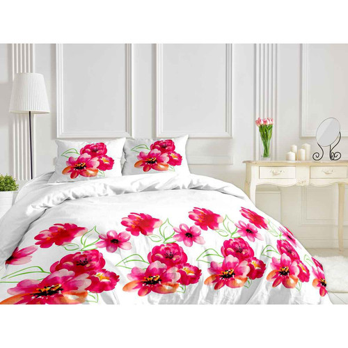 Une nuit douce - Parure CAMELIA Rose - Linge de lit rose