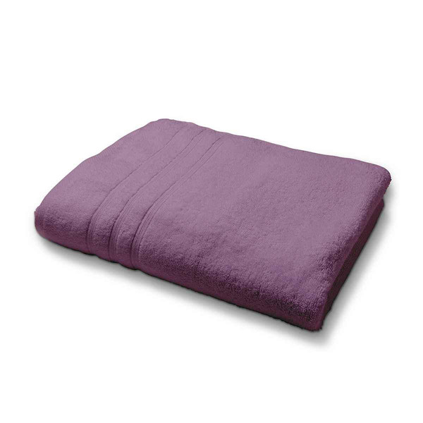 Serviette de Bain Grande Taille Premium Coton 90 x 150 cm Uni Figue Violet Today Linge de maison