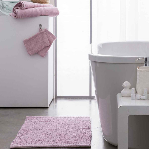 Today - Serviette de Bain Grande Taille Premium Coton 90 x 150 cm Uni Poudre de Lilas - Draps de bain