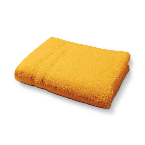 Today - Serviette de Toilette Coton 50 x 90 cm Coton Uni Safran - Serviettes draps de bain jaune