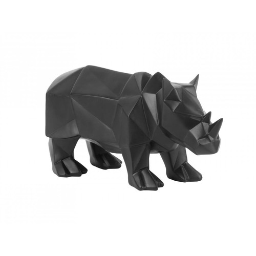 3S. x Home - Statuette Origami Rhinocéros Noir Mat - Statue Et Figurine Design