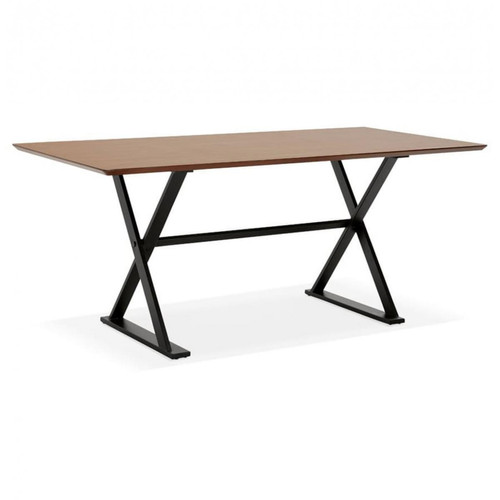 3S. x Home - Table à Manger Couleur Noyer MAUD - Table Salle A Manger Design