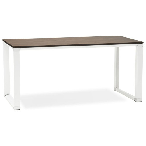 3S. x Home - Table à Manger Couleur Noyer Métal Noir WARNER - Table Salle A Manger Design