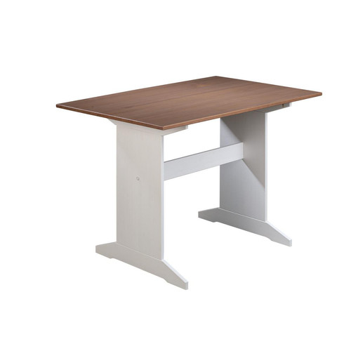 3S. x Home - Table Coin Repas WESTERLAND en Pin Massif - Table basse blanche design