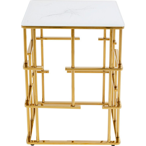 Kare Design - Table d'Appoint ROME Doré 40 x 40 cm - Soldes Mobilier Déco