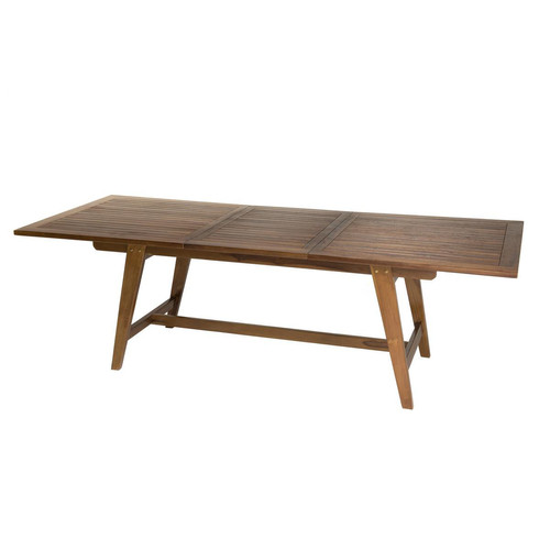 Table de jardin HANNA 8/10 personnes - rectangulaire scandi extensible 180/240x100cm en bois teck huilé MACABANE
