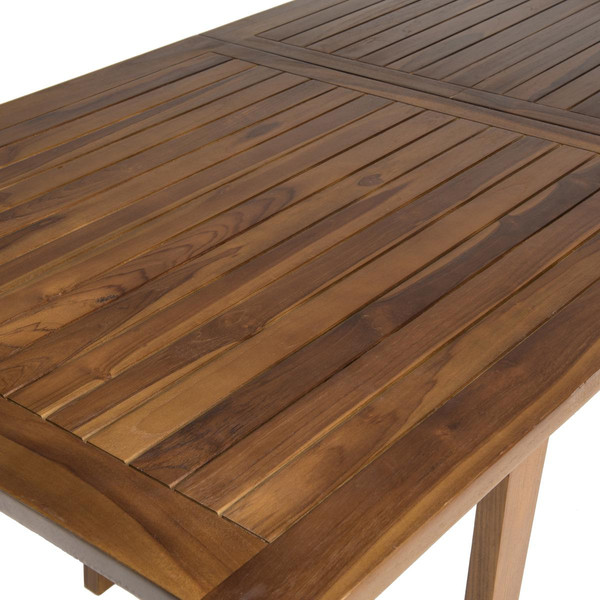 Table de jardin HANNA 8/10 personnes - rectangulaire scandi extensible 180/240x100cm en bois teck huilé Table de jardin