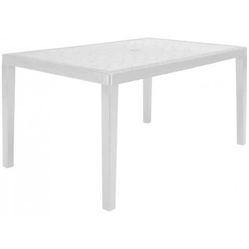3S. x Home - Table De Jardin Rectangle Gruvyer 90x150cm Blanc - Table de jardin