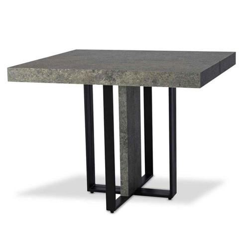 3S. x Home - Table Extensible TERESA Effet Béton Pieds Noir - Table