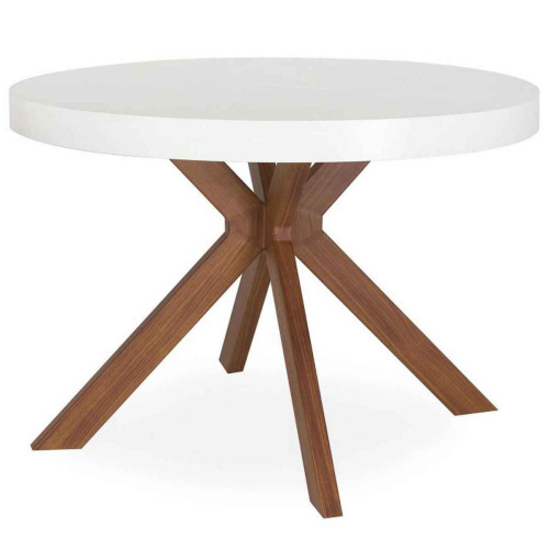 3S. x Home - Table Ronde Extensible MYLO Blanc - Table basse blanche design