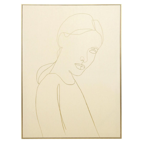 3S. x Home - Toile Imprimé avec Cadre Femme 58 x 78 cm - Décoration murale