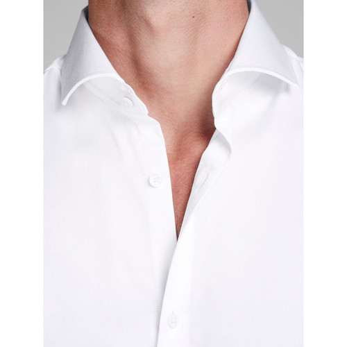 Chemise habillée Comfort Fit Col chemise Manches longues Blanc en coton Jack & Jones LES ESSENTIELS HOMME