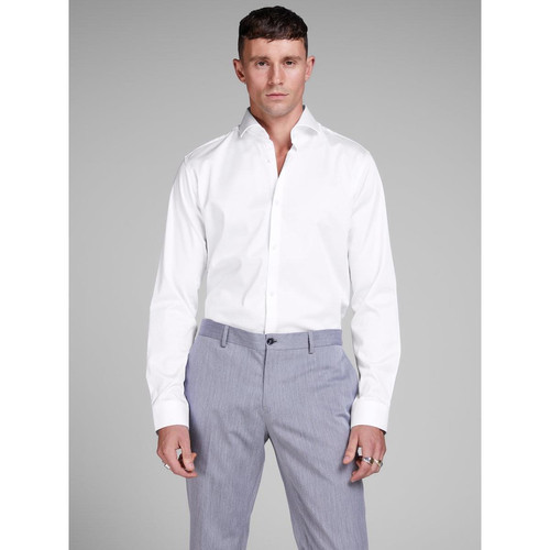 Chemise habillée Comfort Fit Col chemise Manches longues Blanc en coton Jack & Jones LES ESSENTIELS HOMME