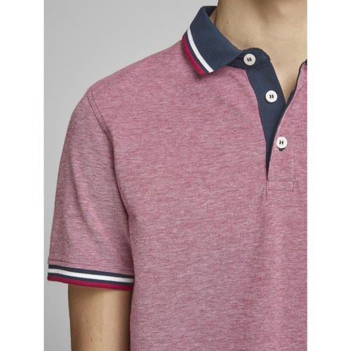 Polo Slim Fit Polo Manches courtes Rouge en coton Jude T-shirt / Polo homme
