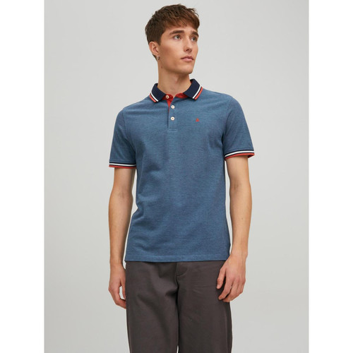 Jack & Jones - Polo Slim Fit Polo Manches courtes Bleu Marine en coton Zeke - T-shirt / Polo homme